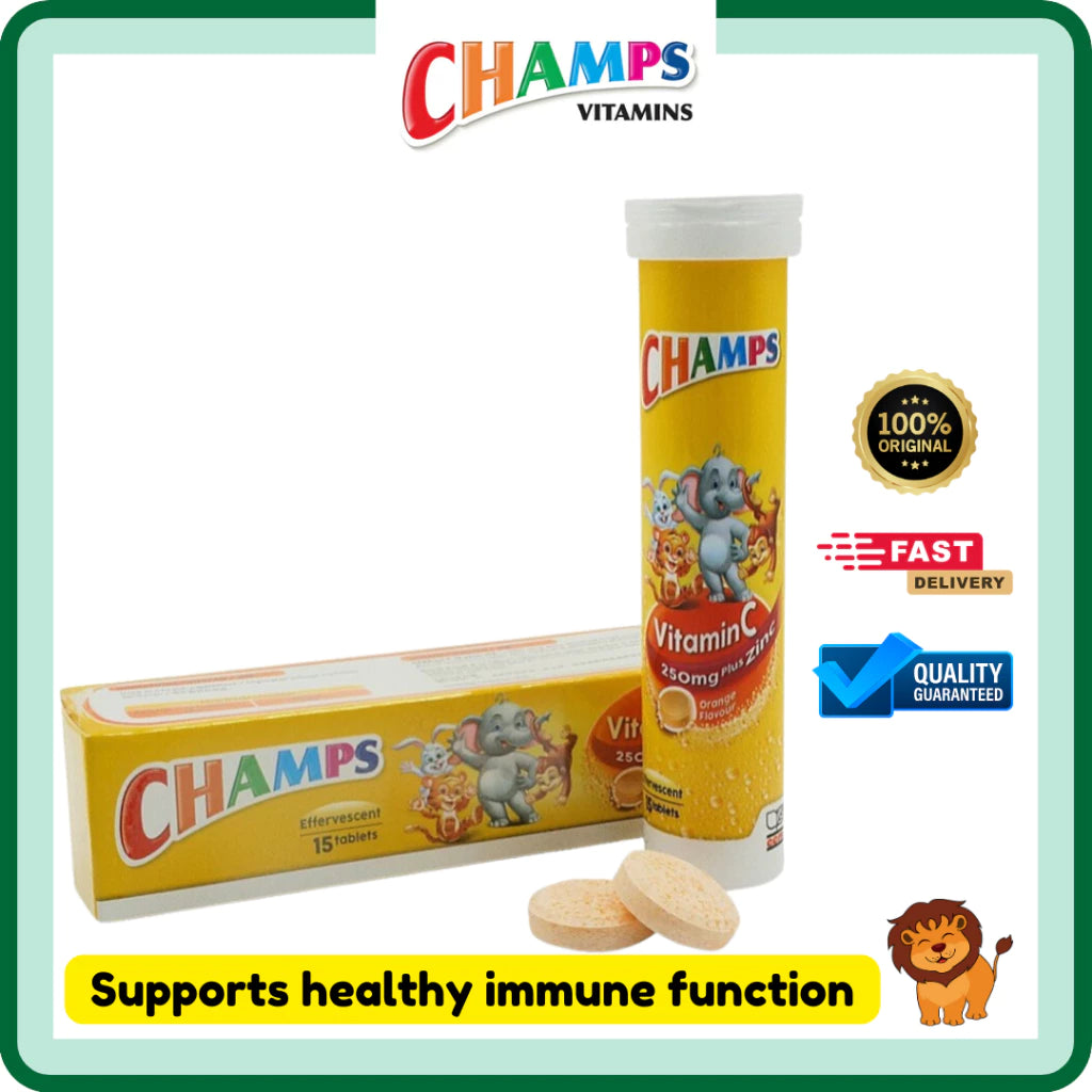 Champs Vitamin C 250mg + Zink Water Soluble Effervescent 15 tablet