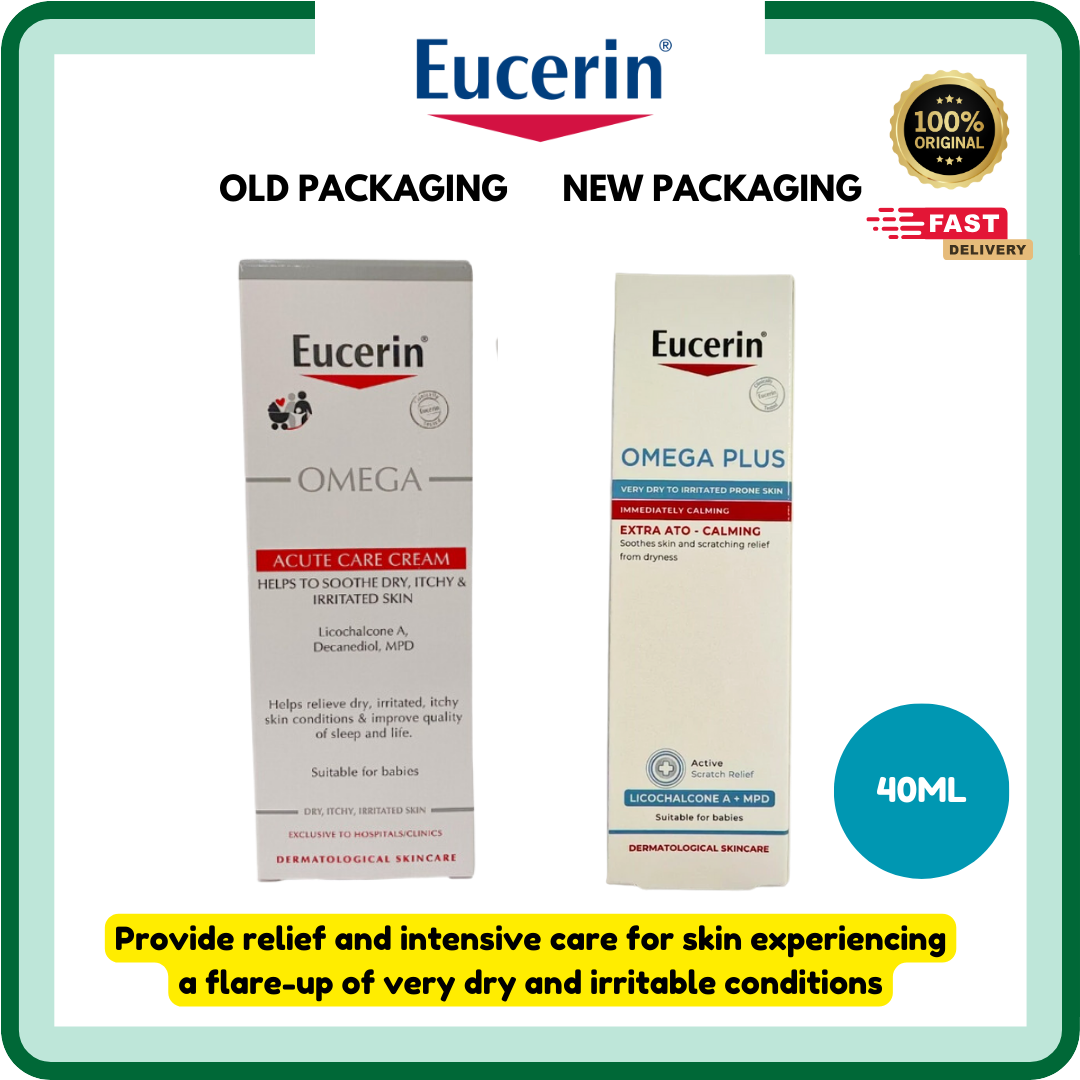 Eucerin Omega Plus Extra Ato-Calming/Acute Care Cream | 40ml | EXP: 11/28 | Dry Skin | Irritated