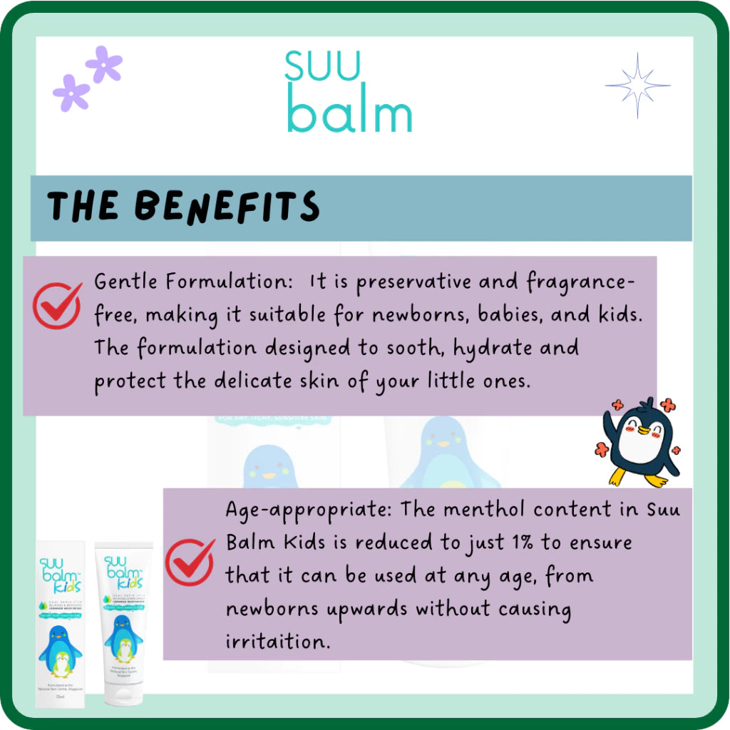 Suu Balm Kids Dual Rapid Itch Relieving & Restoring Ceramide Moisturizer 75 ml