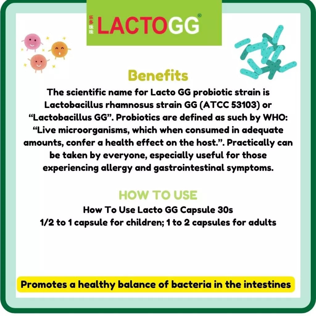 Lacto GG Probiotic - Lactobacillus GG | 30 Capsules