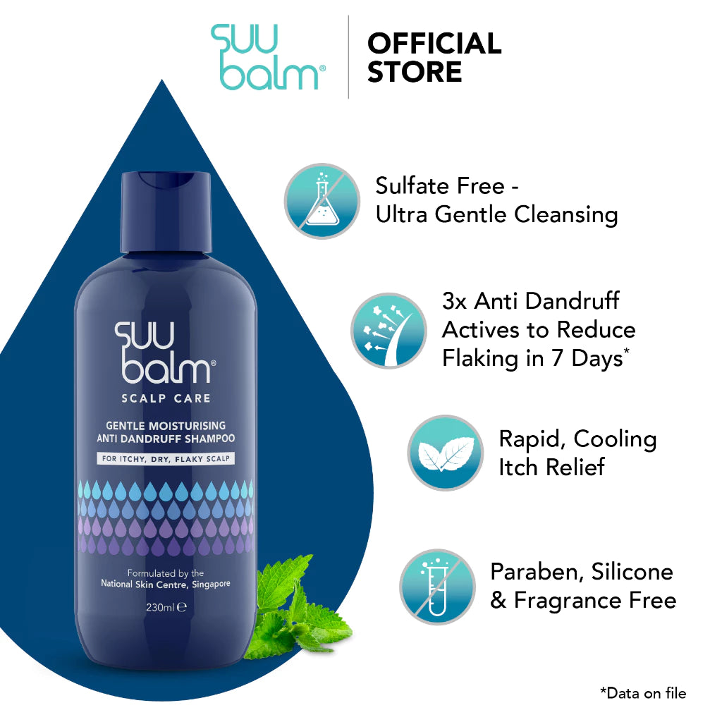 Suu Balm Scalp Care Gentle Moisturizing Anti Dandruff Shampoo (For itchy, dry, flaky scalp) | 230ml