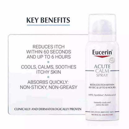 EUCERIN ACUTE CALM SPRAY (50ml) [EXP: 05/27] FREE Eucerin Omega Bath & Shower Oil 20ML