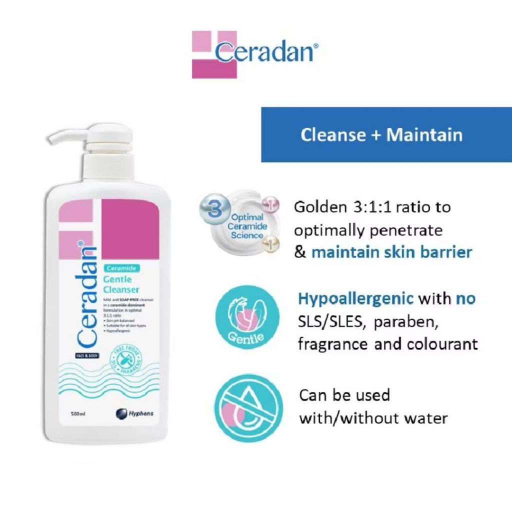 CERADAN Gentle Cleanser for Face & Body 280ml (EXP: 05/26)