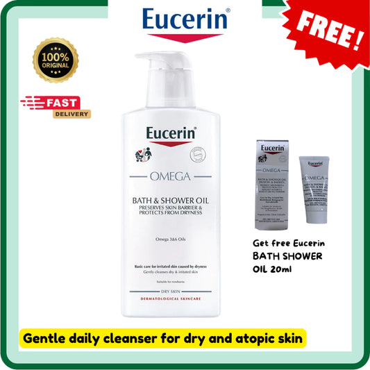 Eucerin OMEGA Bath & Shower Oil (400ml) | FREE Eucerin Omega Bath & Shower Oil 20ML