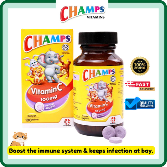 Champs Vitamin C - Blackcurrant flavour 100mg (100 tablets)