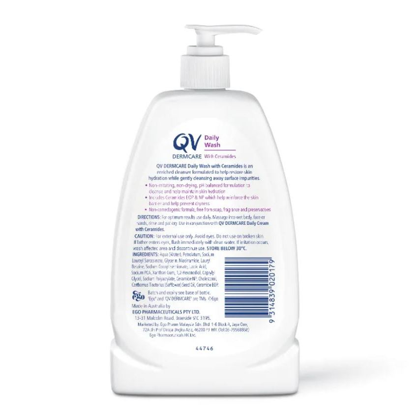 QV Dermcare Daily Wash With Ceramides 350ml [EXP: 07/2026]